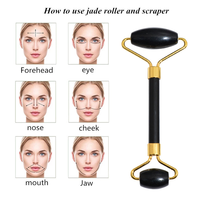 SereneGlow Gua Sha Face Jade Roller